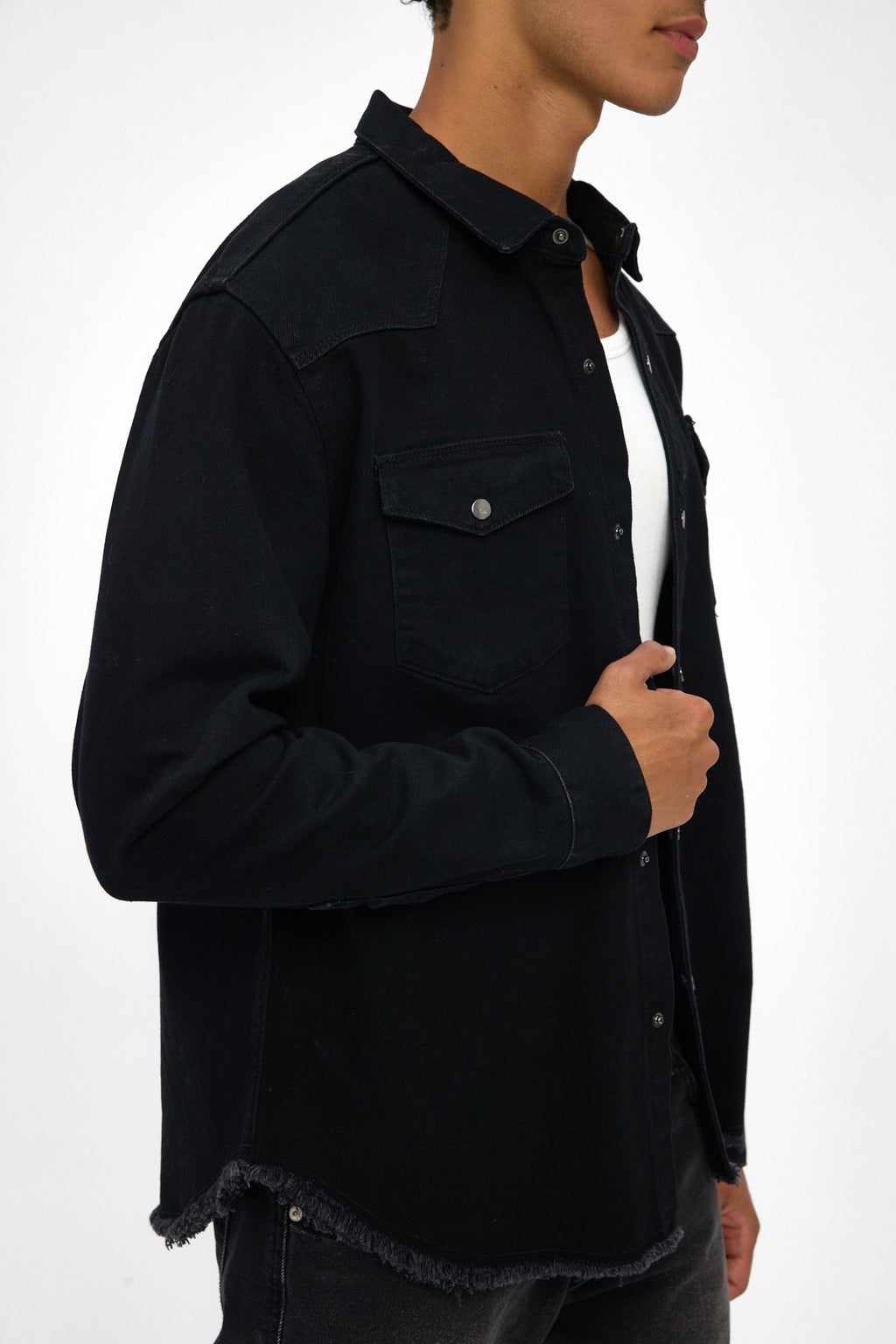 Washed Black Denim Shirt