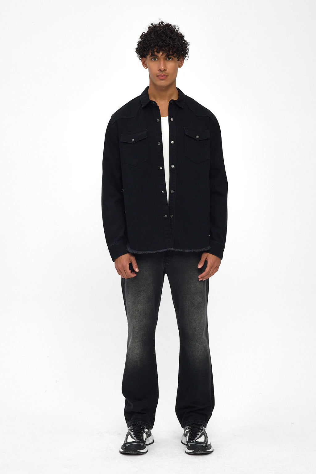 Washed Black Denim Shirt