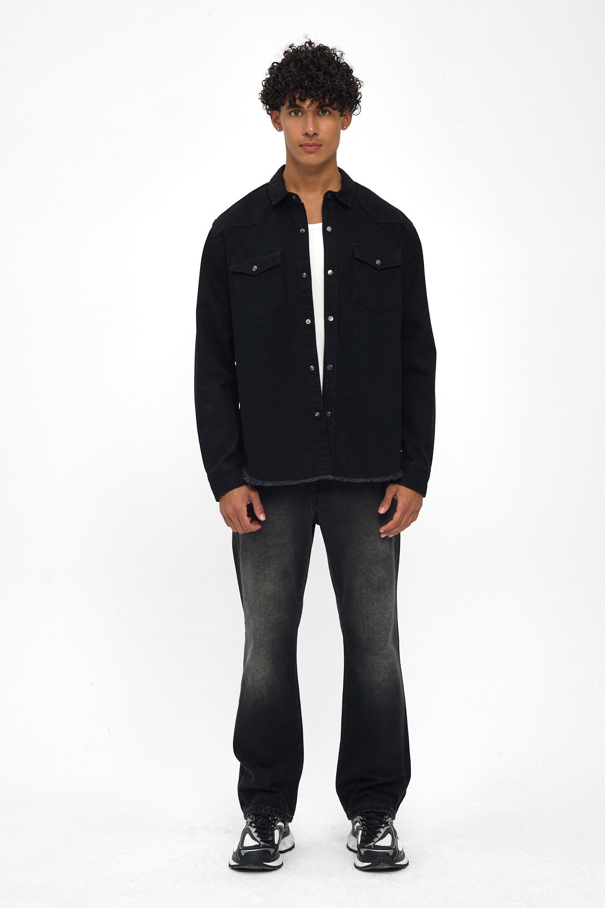 Washed Black Denim Shirt