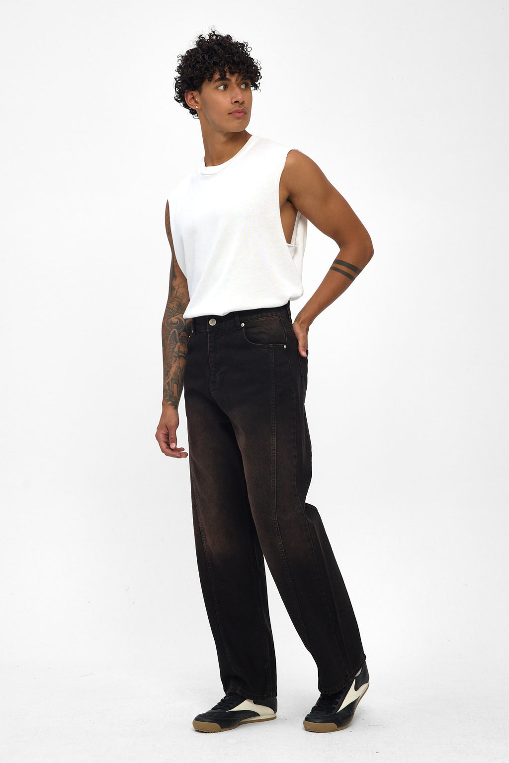 Washed Black Baggy Fit Jeans