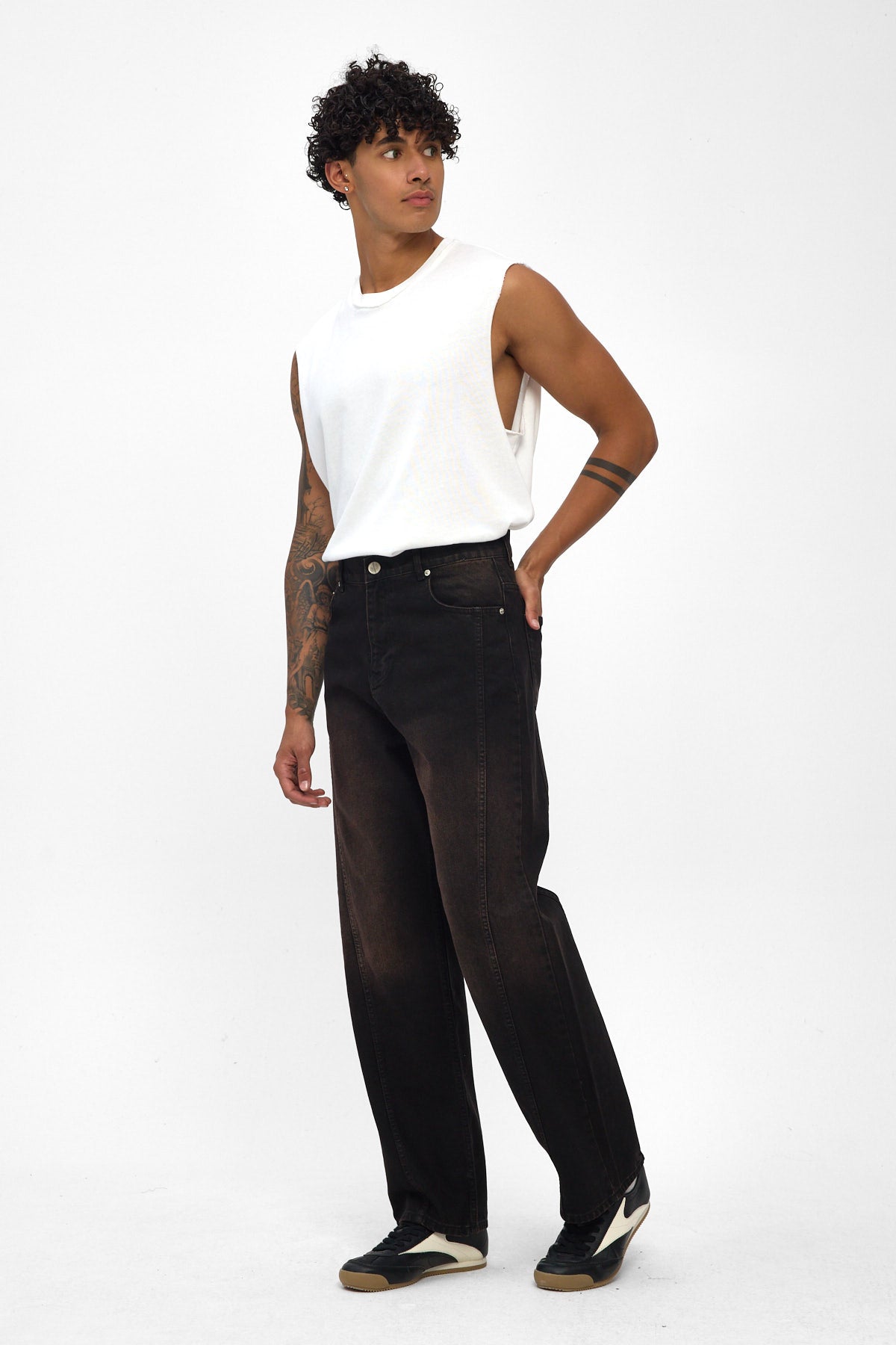 Washed Black Baggy Fit Jeans