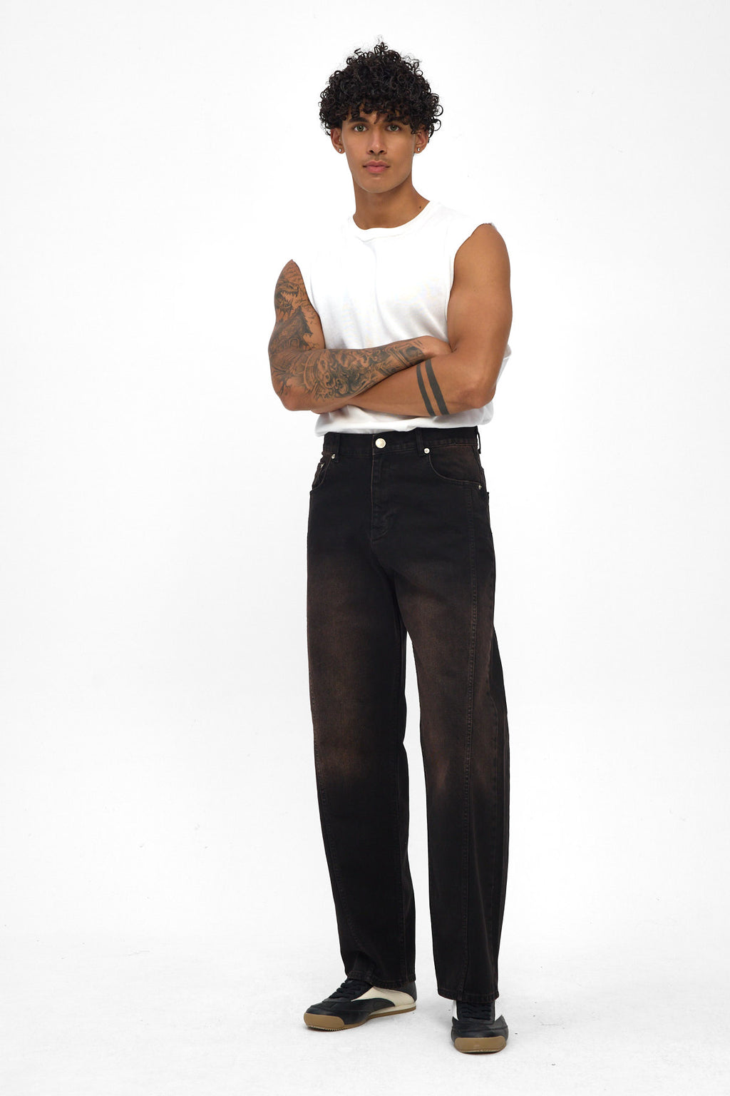 Washed Black Baggy Fit Jeans