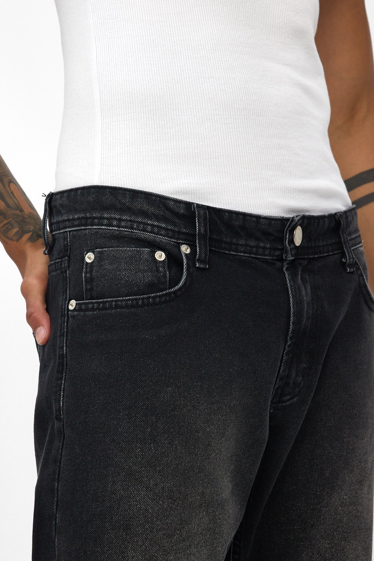 Washed Black Regular Jeans