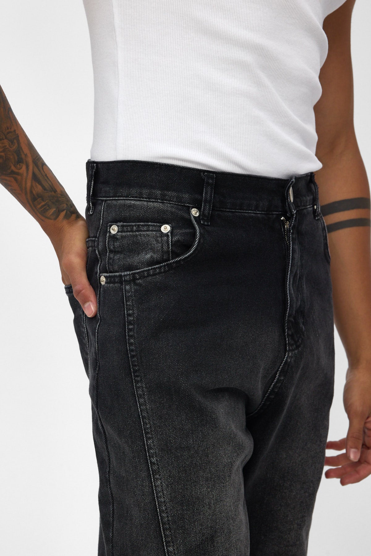 Washed Black Baggy Fit Jeans
