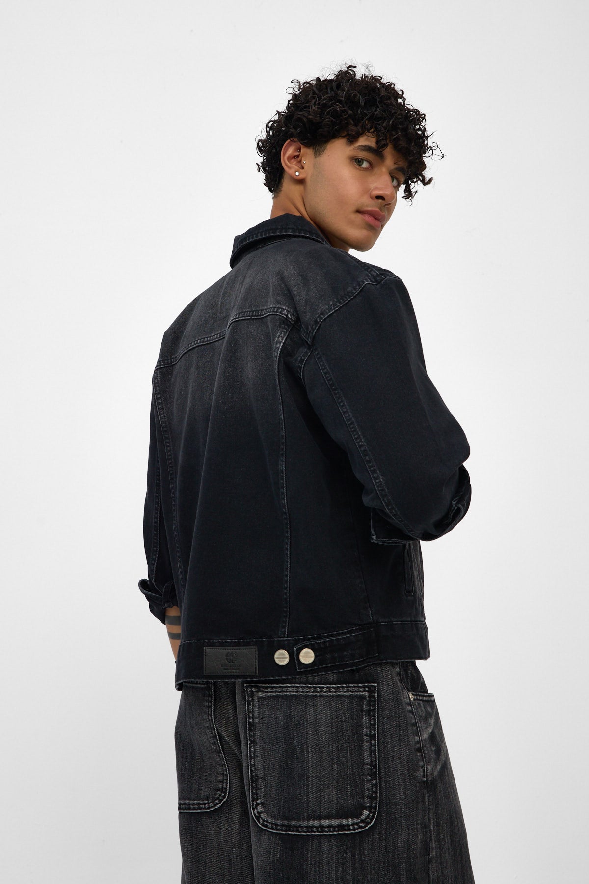 Washed Black Denim Jacket