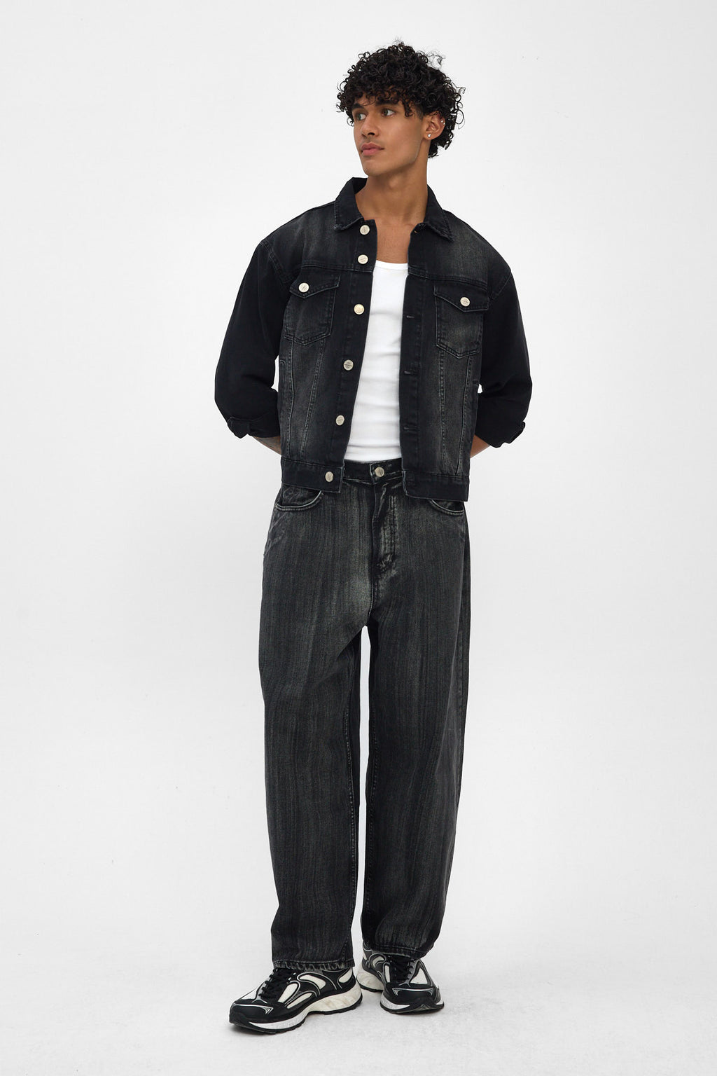 Washed Black Denim Jacket