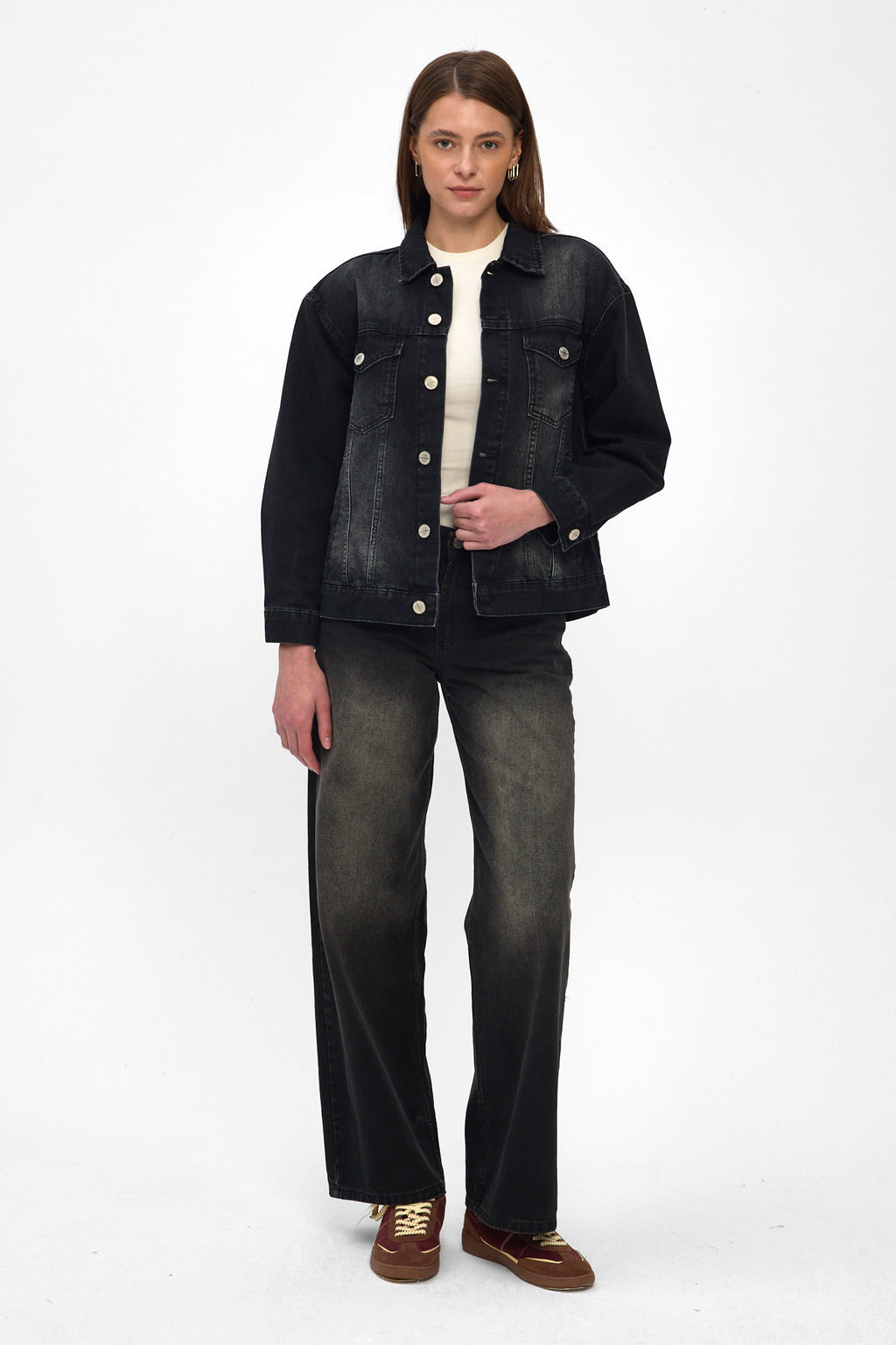 Washed Black Denim Jacket