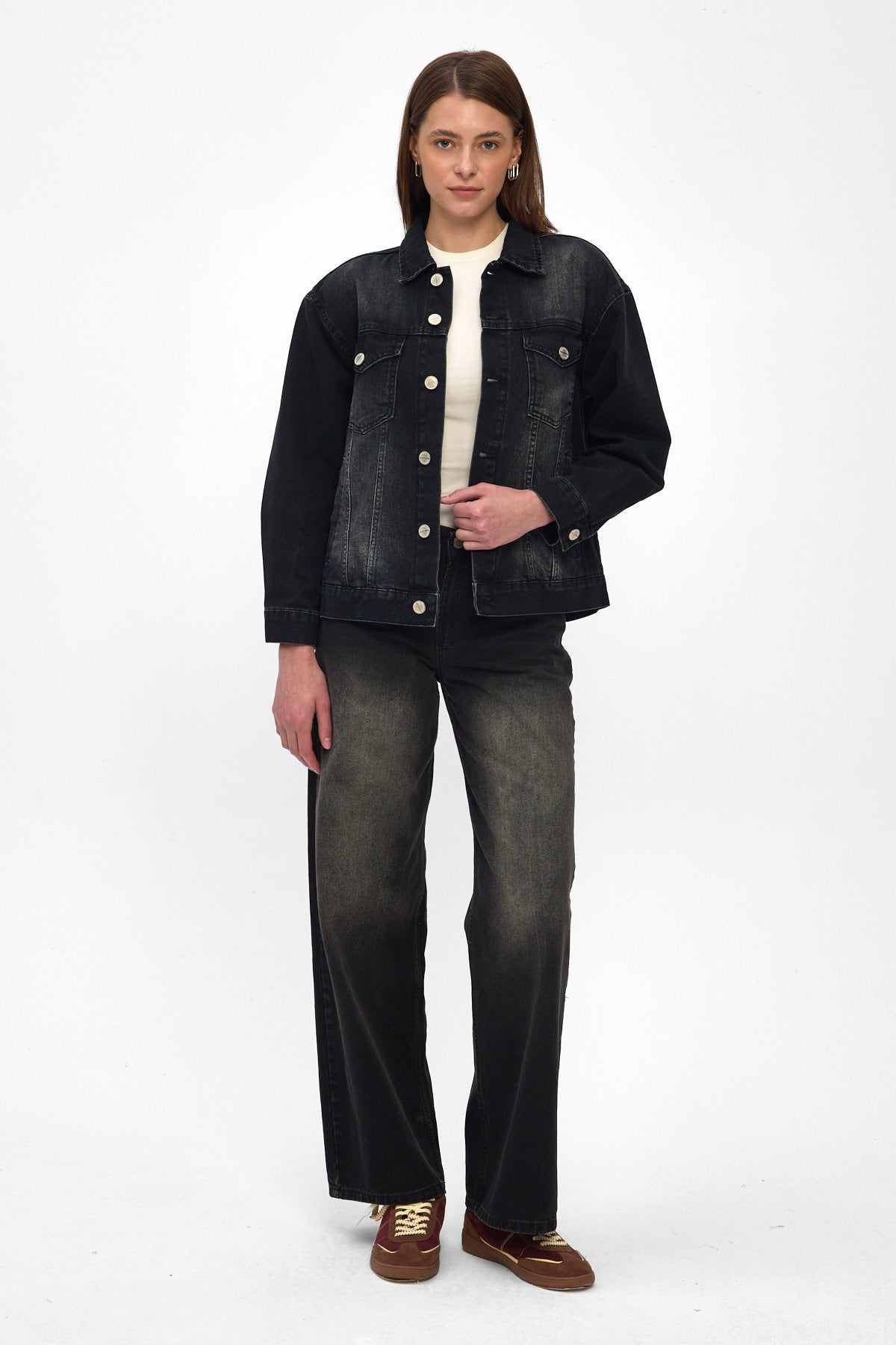 Washed Black Denim Jacket