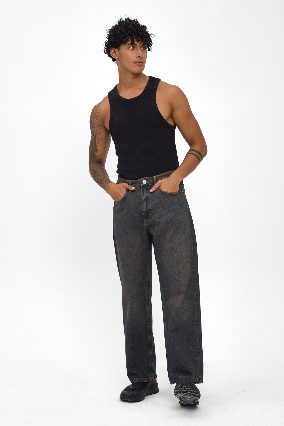 Indigo Tint Loose Fit Jeans