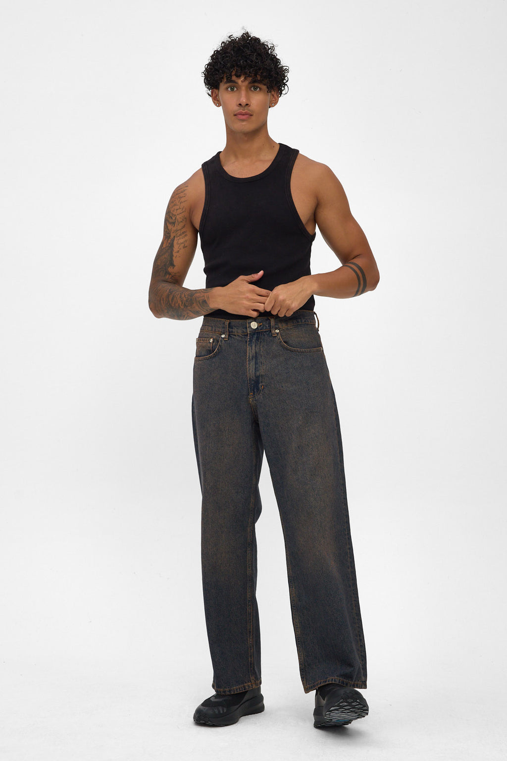 Indigo Tint Loose Fit Jeans