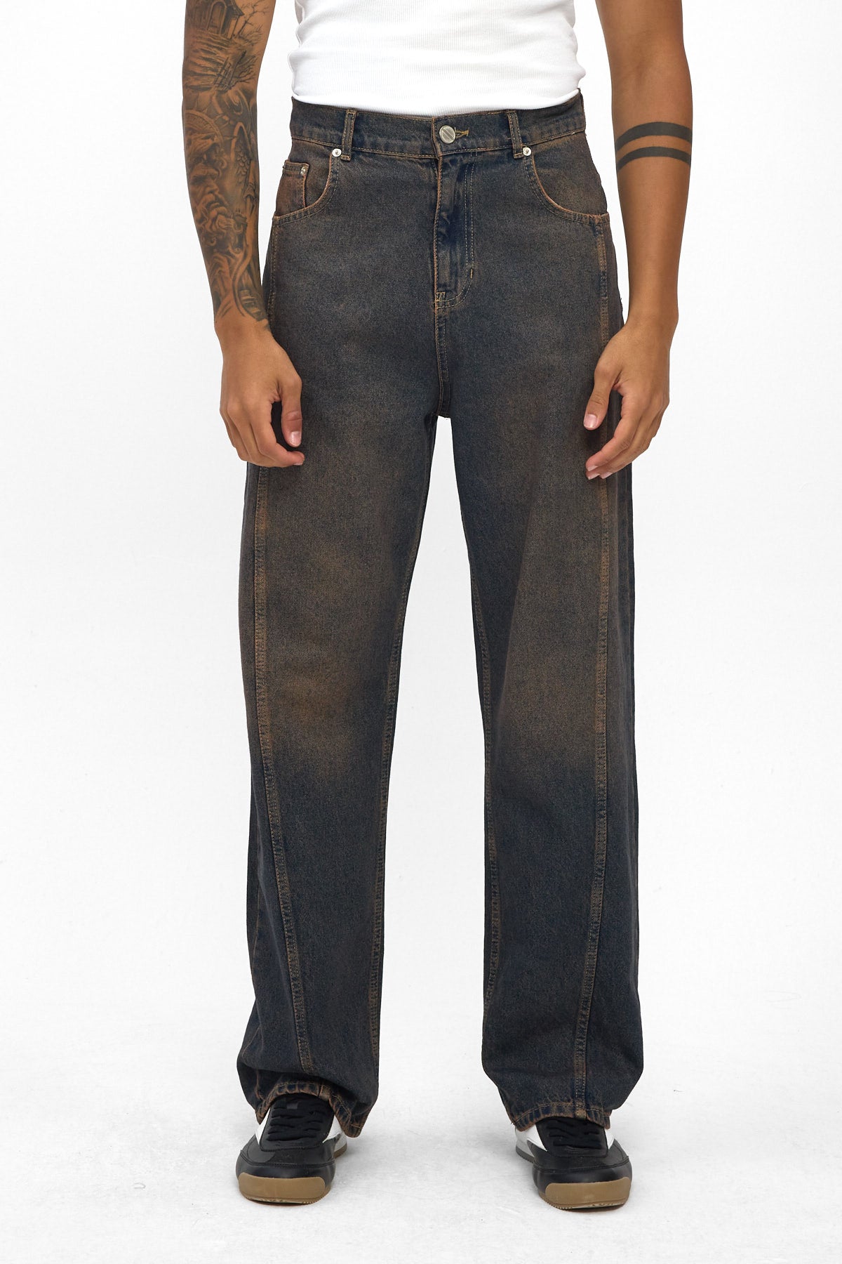 Indigo Tint Baggy Fit Jeans