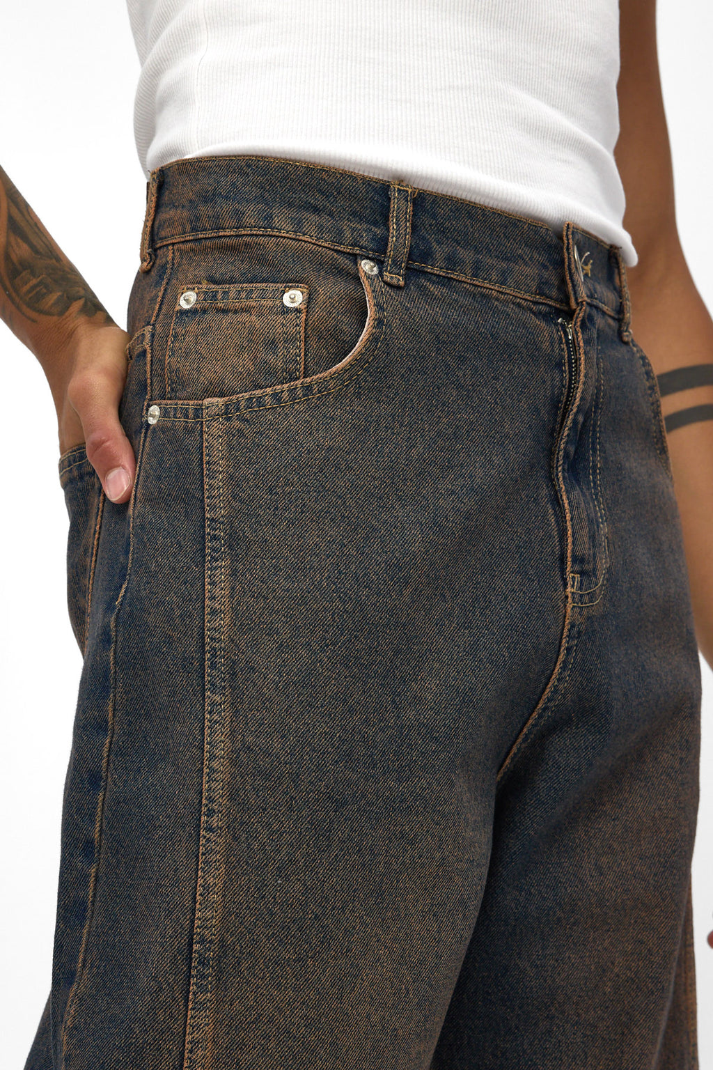 Indigo Tint Baggy Fit Jeans