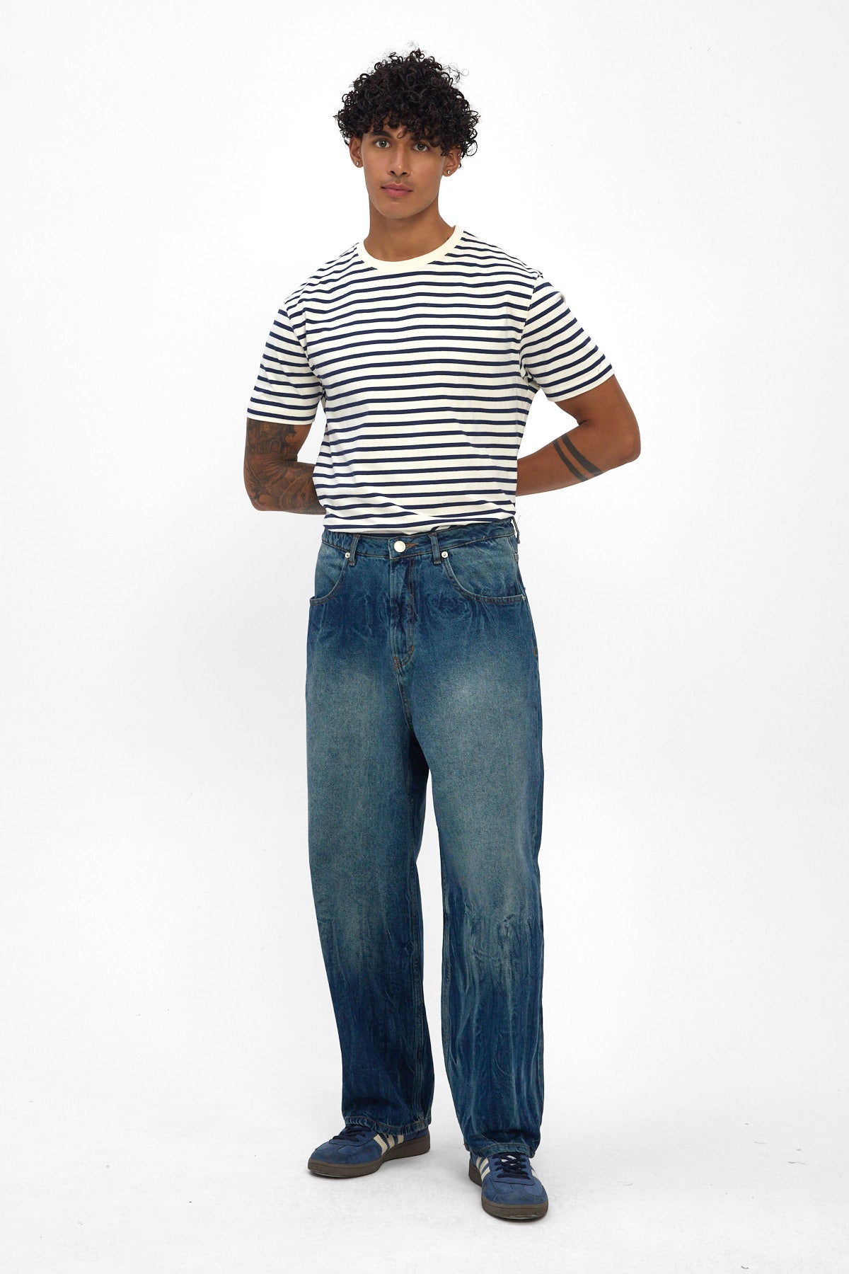 Medium Blue Wide Baggy Jeans