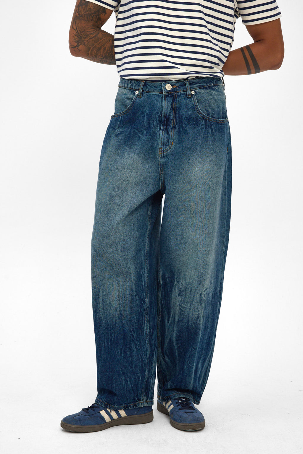 Medium Blue Wide Baggy Jeans