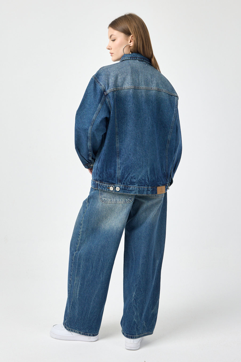 Oversized Denim Jacket for Women – Indigo Fade