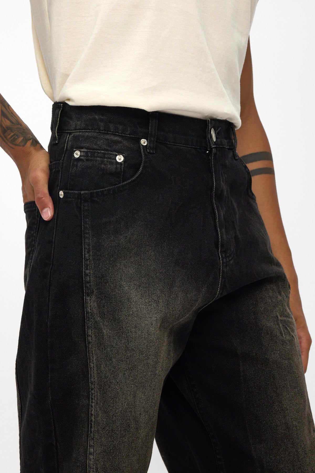 Washed Black Baggy Fit Jeans