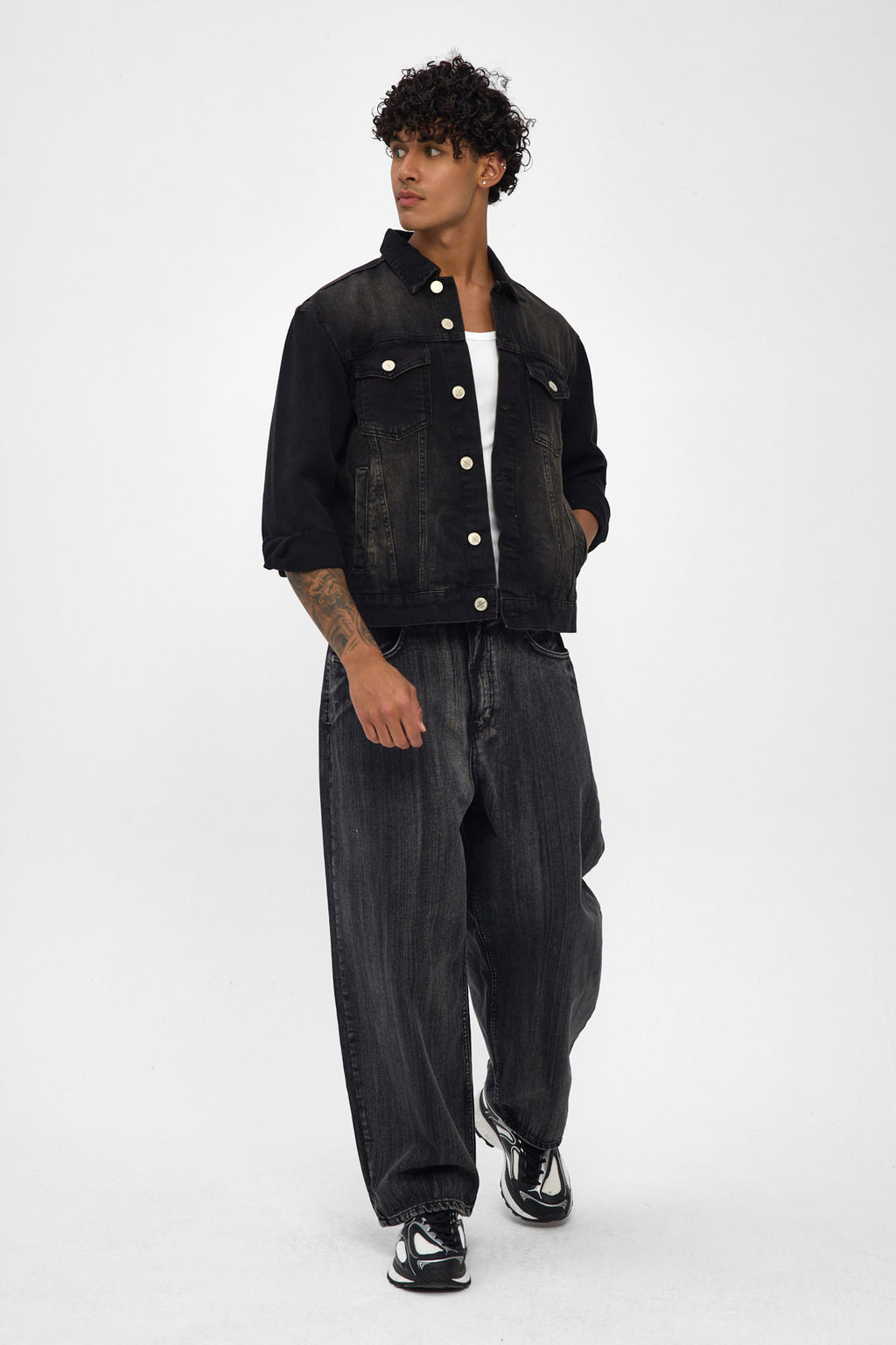 Washed Black Denim Jacket