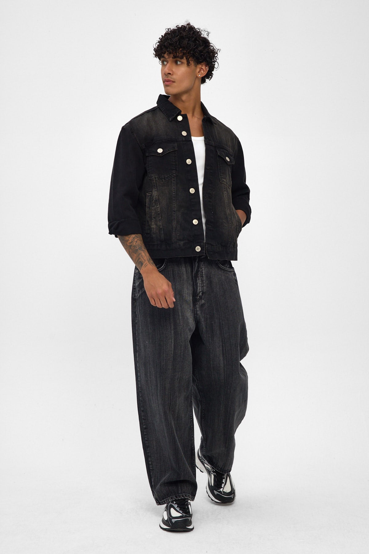 Washed Black Denim Jacket