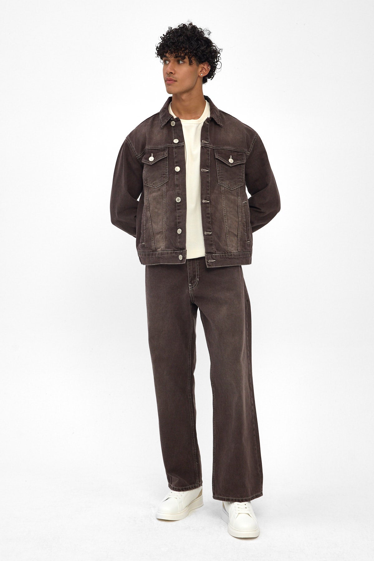 Washed Brown Denim Jacket