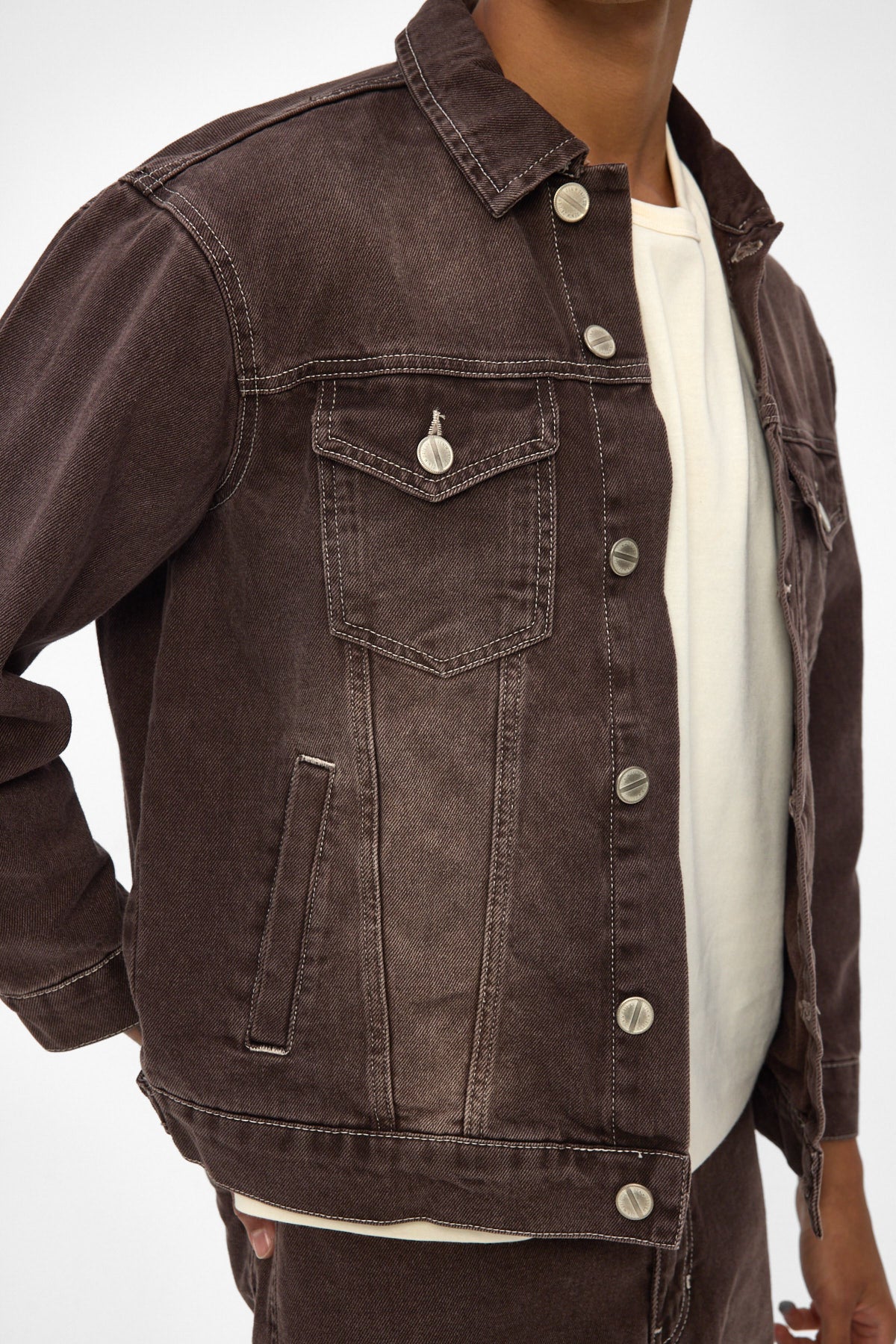 Washed Brown Denim Jacket