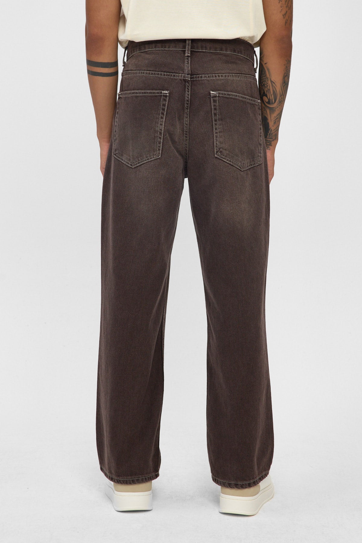 Brown Tint Loose Fit Jeans