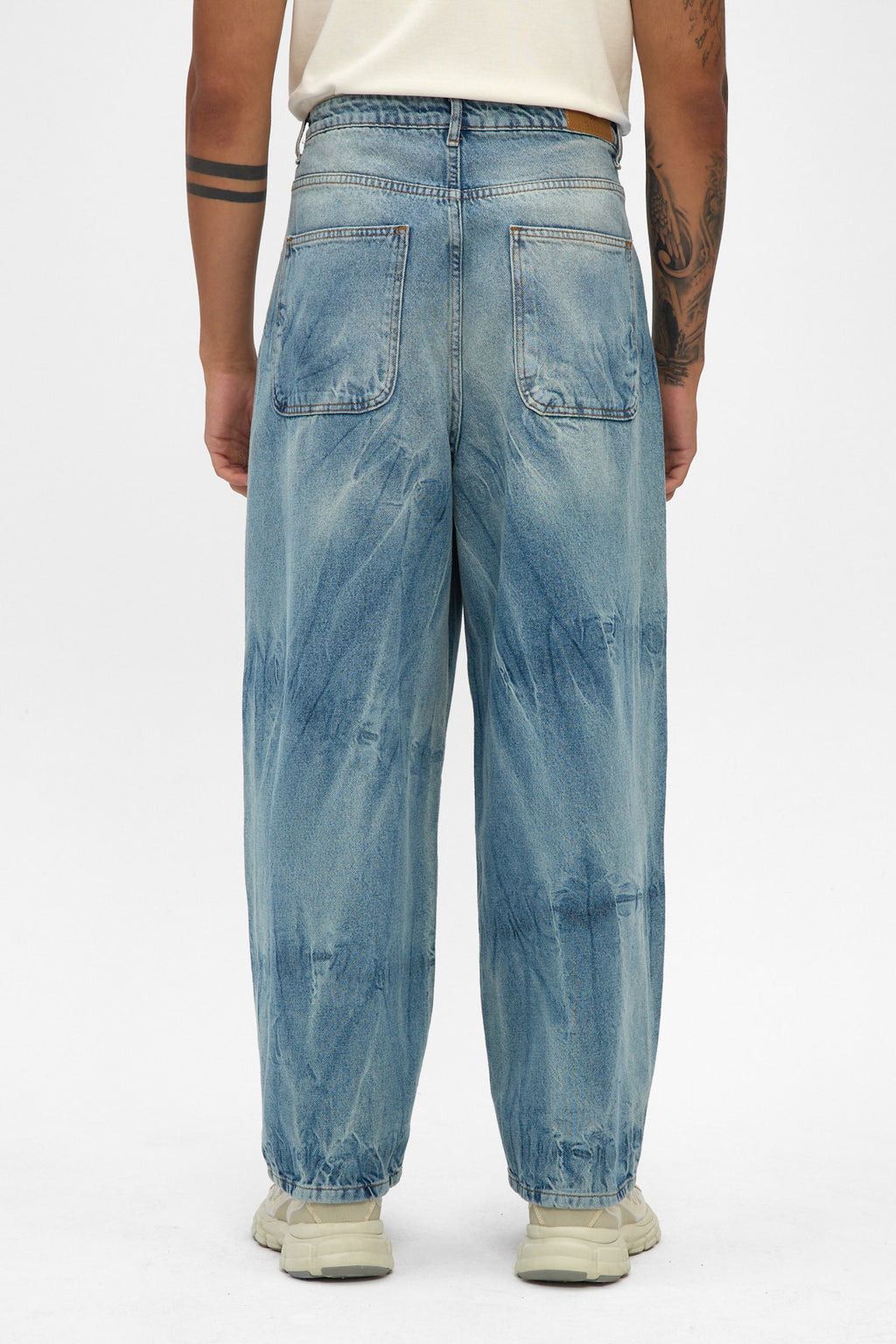 Light Blue Sand Fade Wide Baggy Jeans