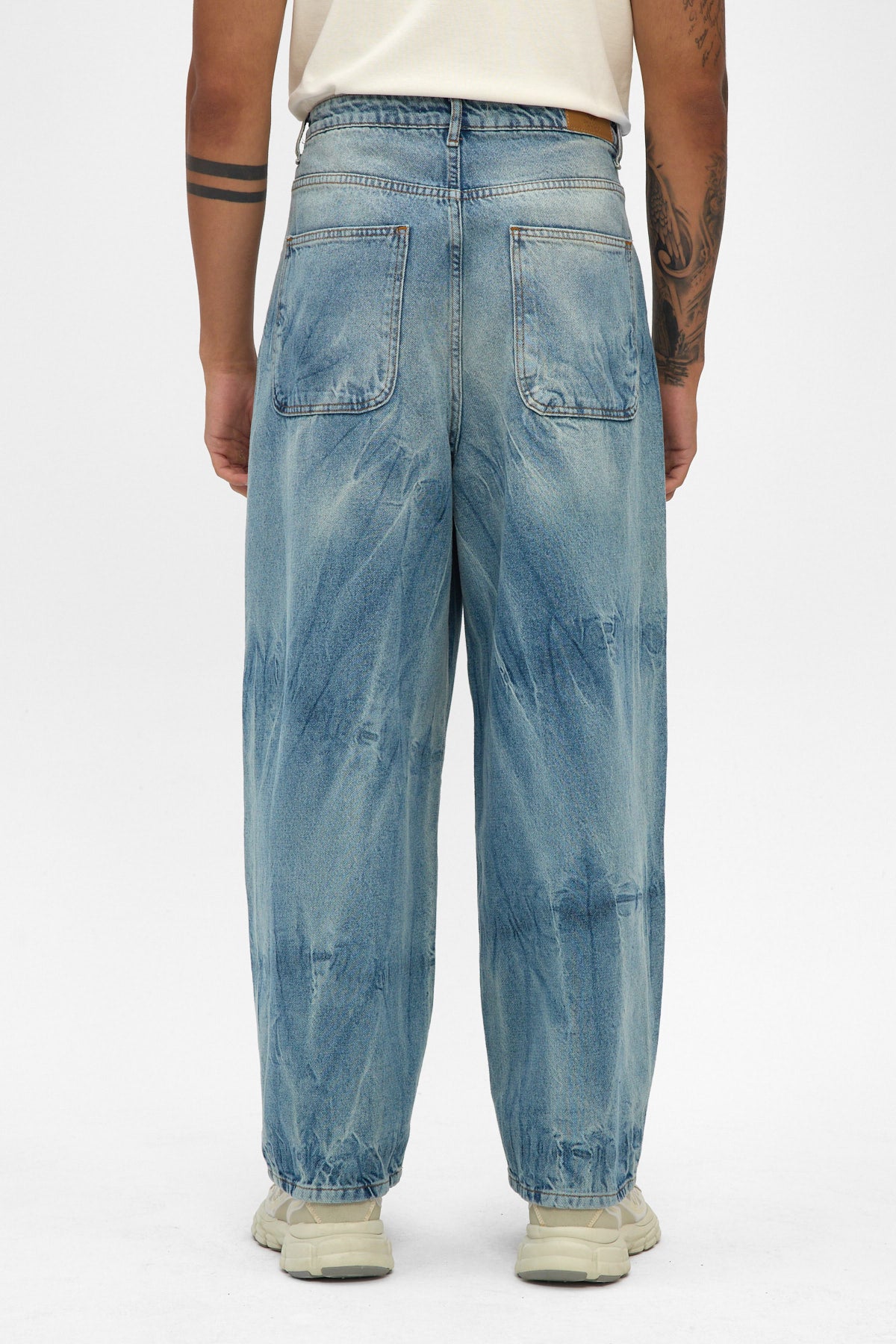 Light Blue Sand Fade Wide Baggy Jeans