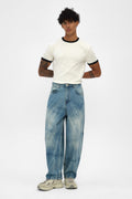 Light Blue Sand Fade Wide Baggy Jeans