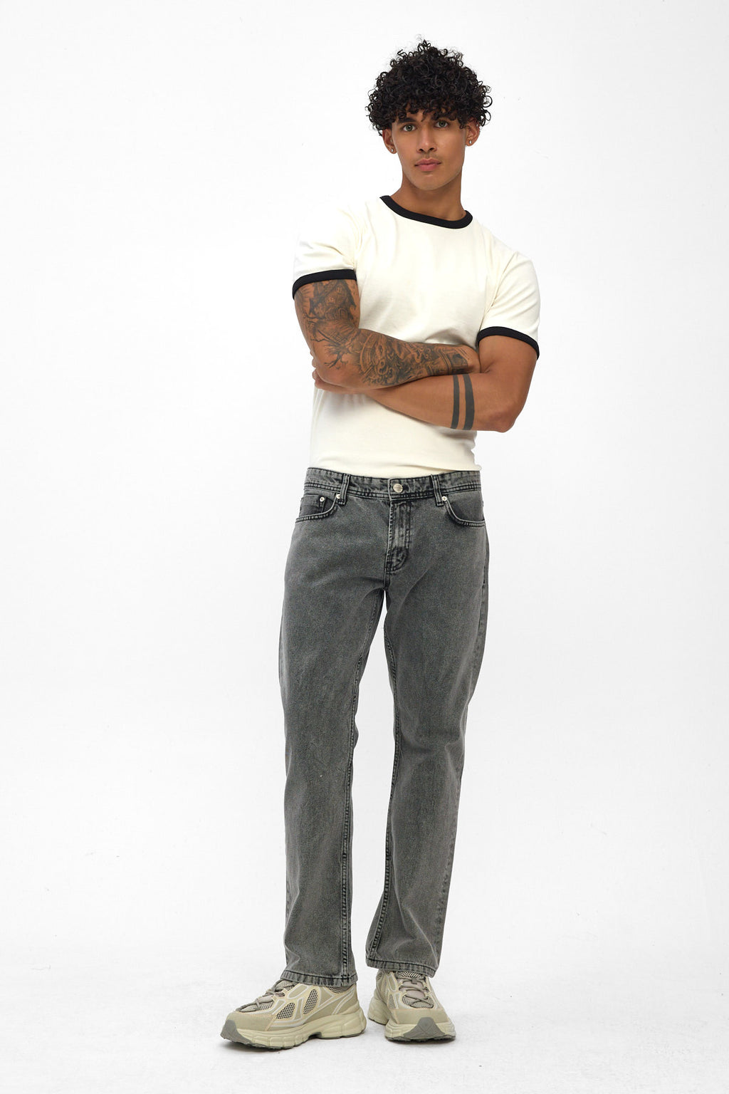 Washed Grey Regular Jeans