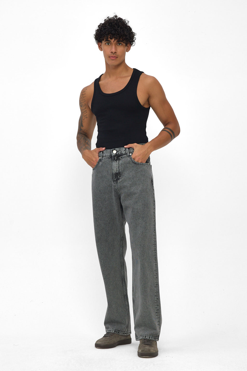 Grey Baggy Fit Jeans