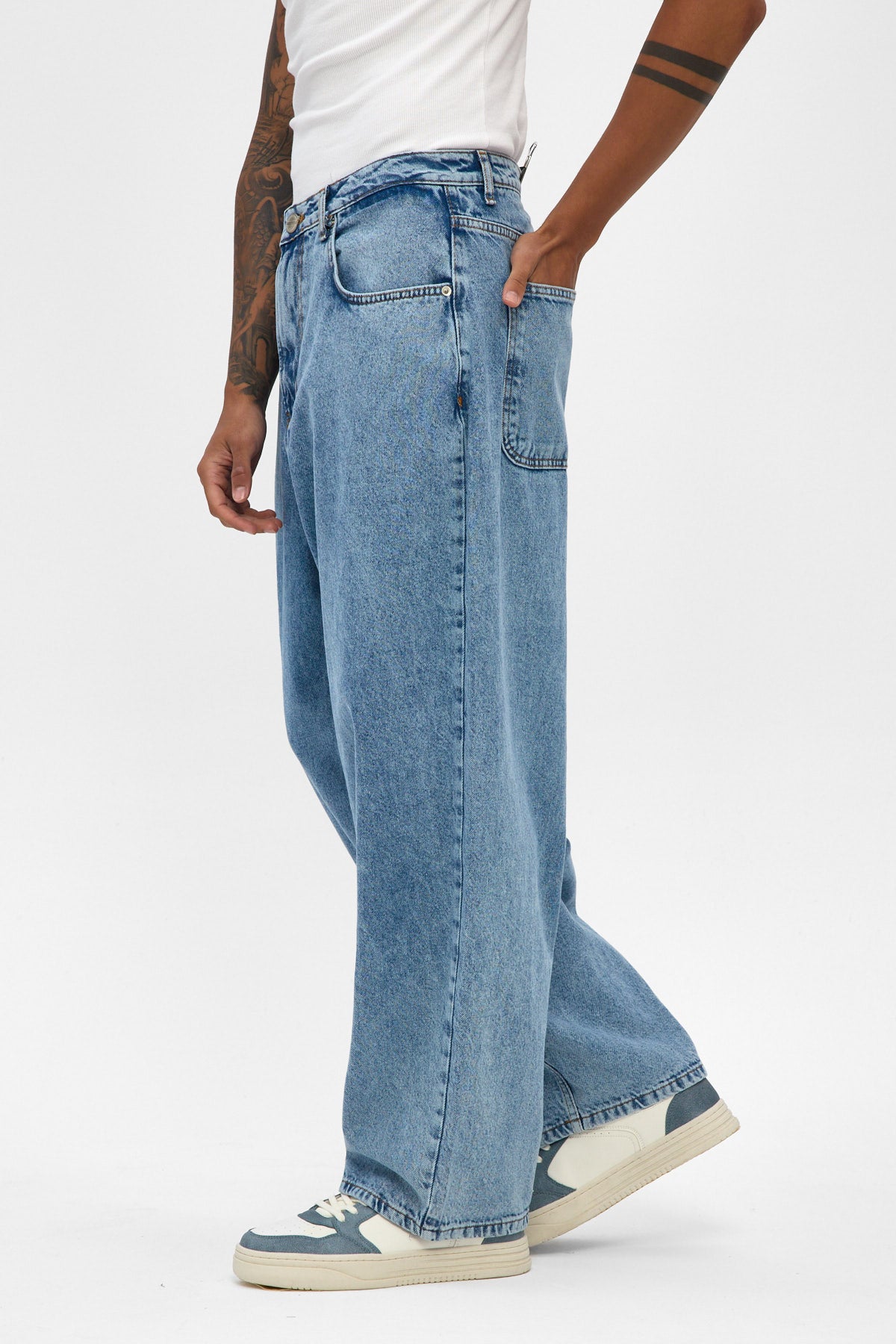 Light Blue Wide Baggy Jeans