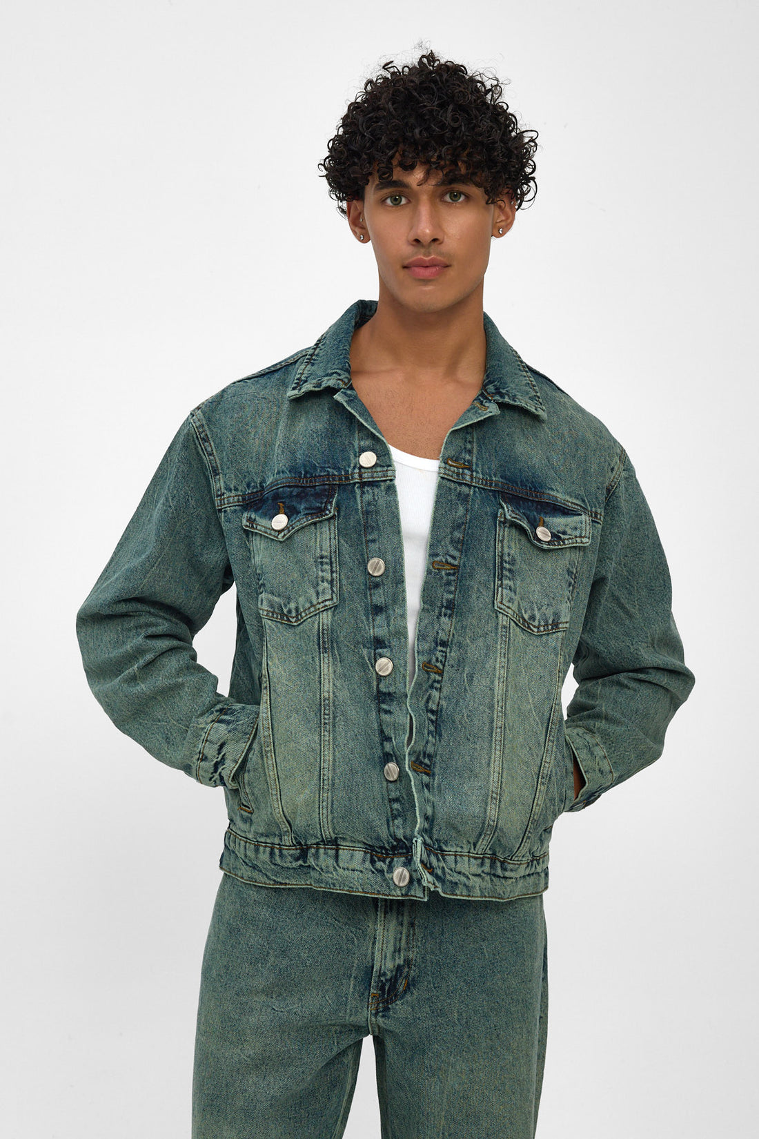 Green Tint Denim Jacket