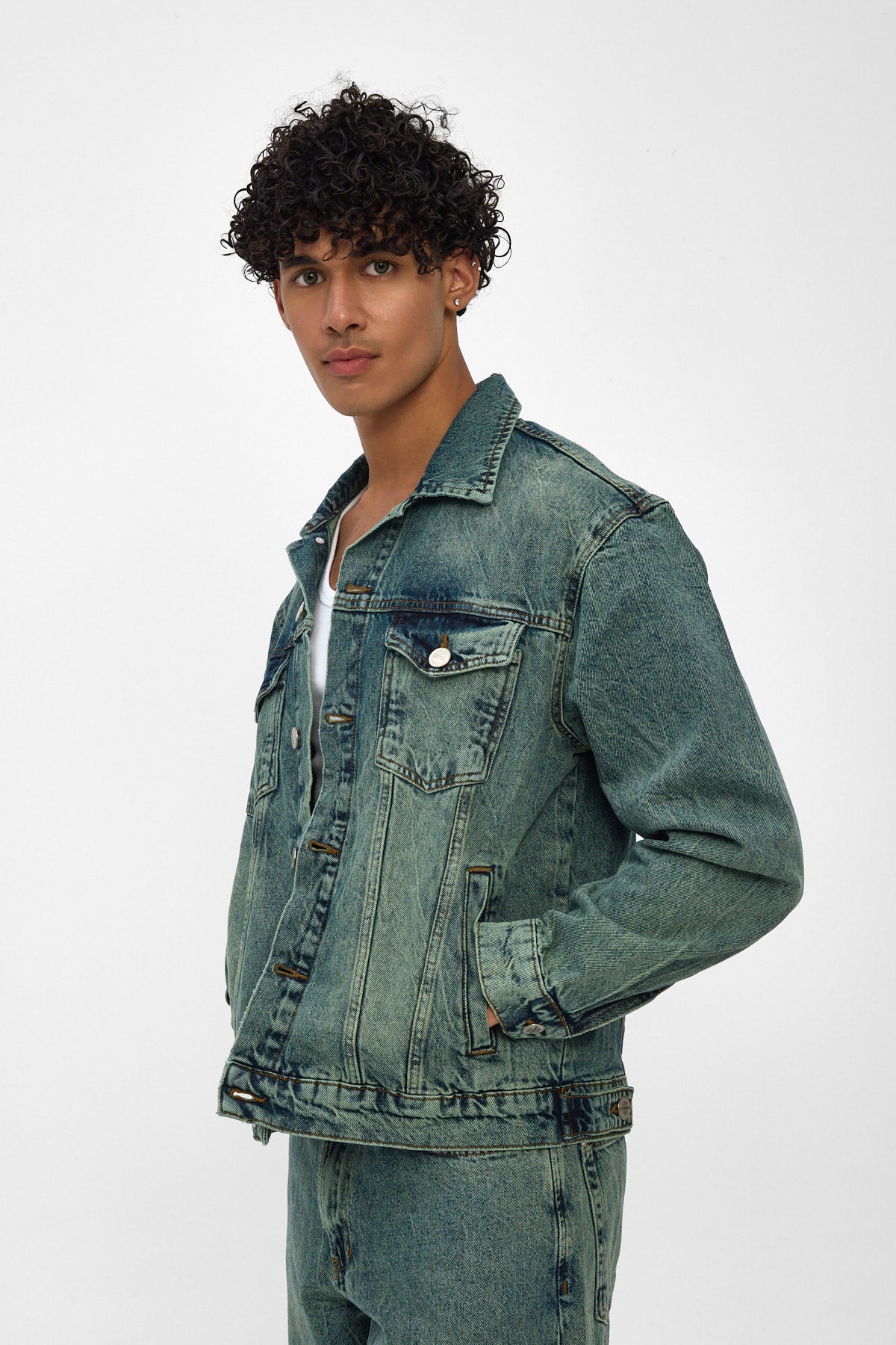 Green Tint Denim Jacket
