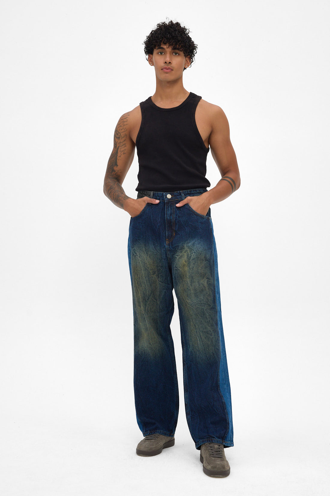 Indigo Sand Fade Baggy Jeans