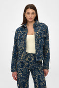 Gold Jacquard Denim Jacket