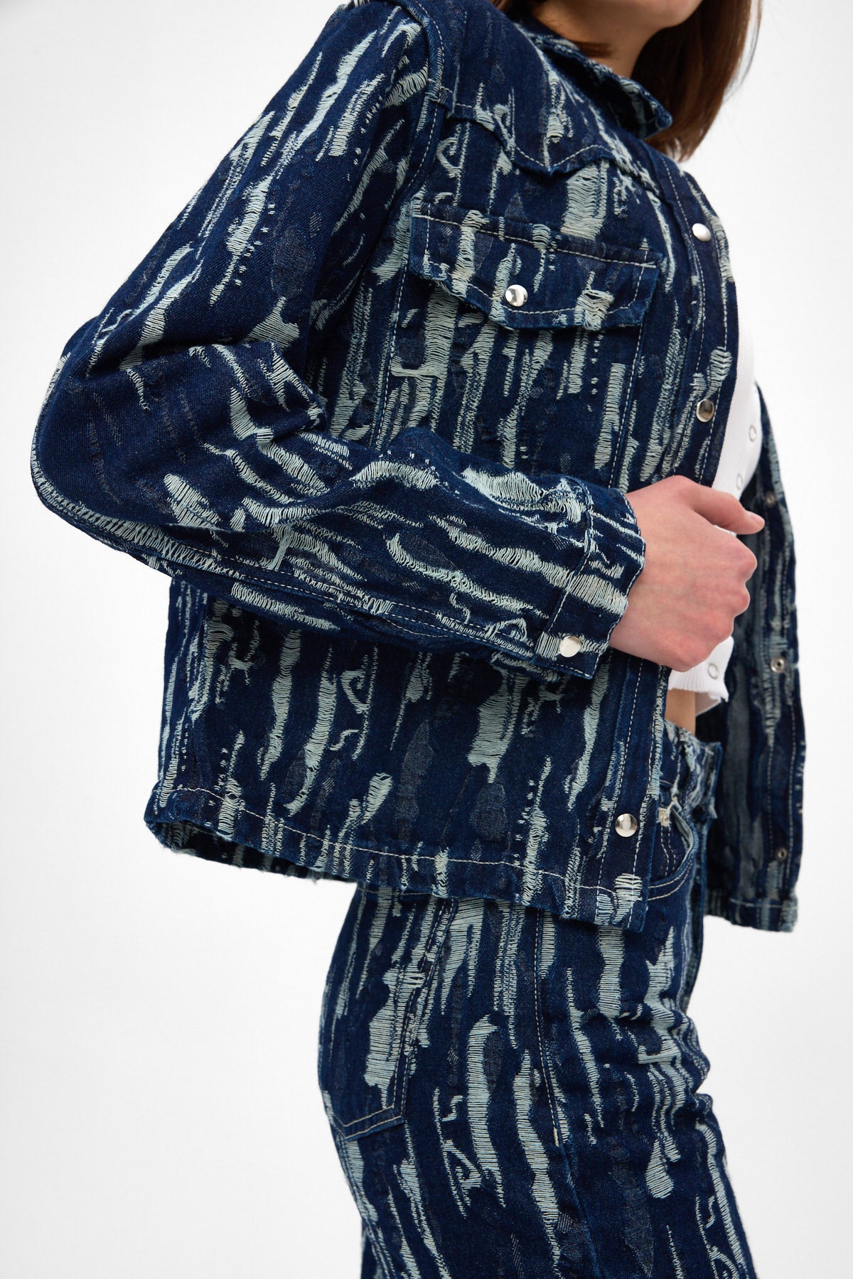 Indigo Jacquard Denim Jacket