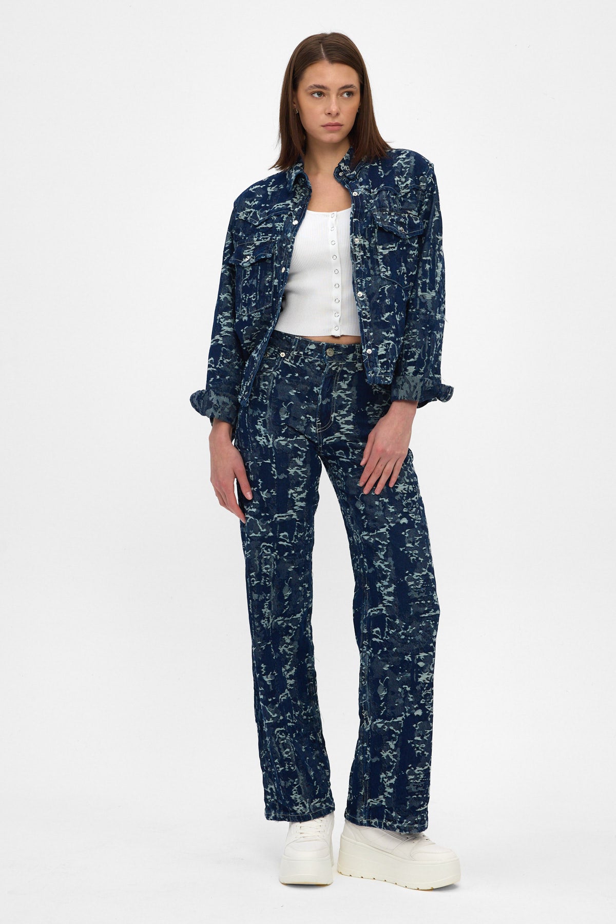 Indigo Jacquard Denim Jacket