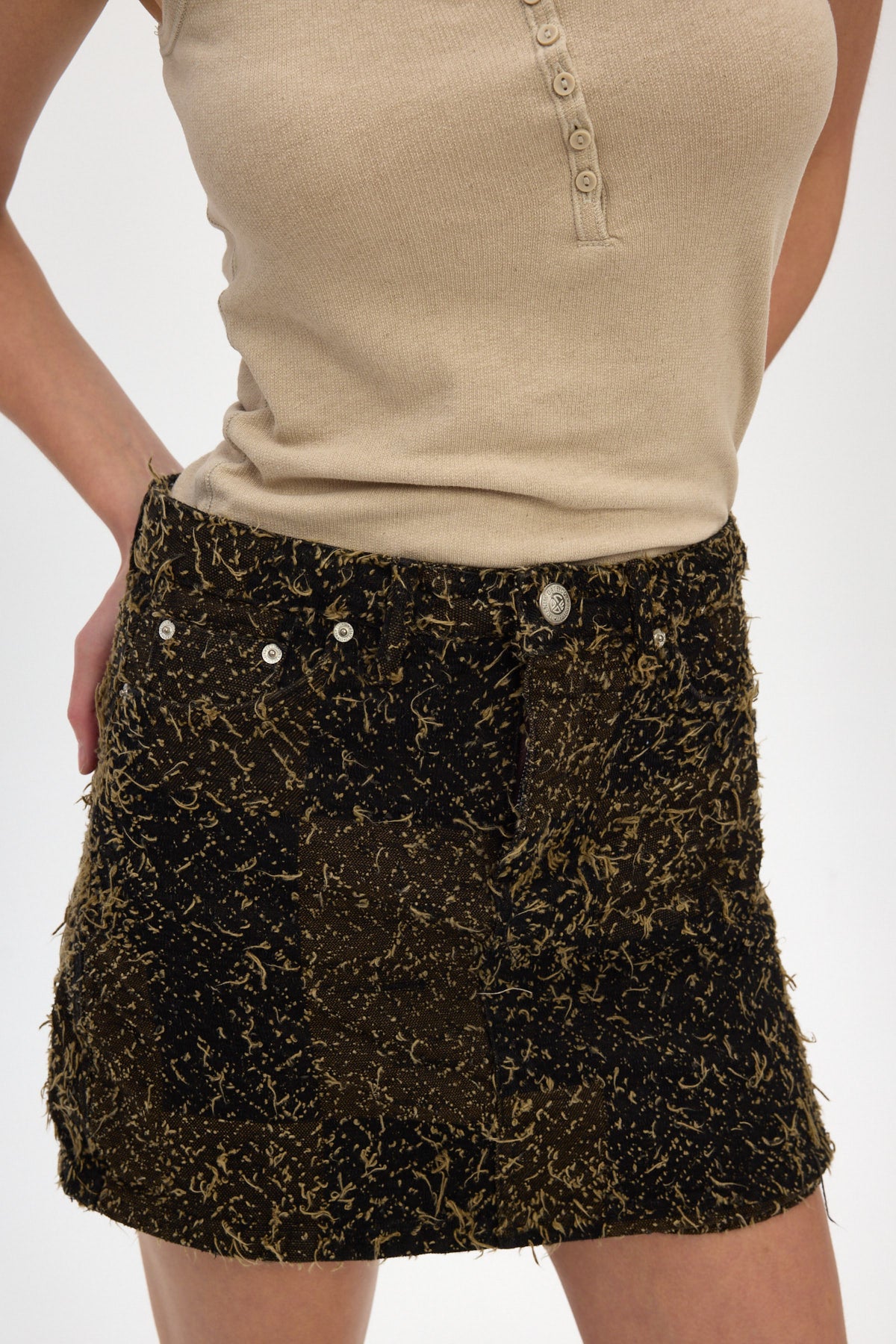 Gold Jacquard Skort
