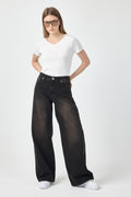 Black Wide Leg Jeans for Women – Mocha Washed Denim
