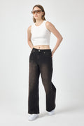 Black Baggy Jeans for Women – Mocha Washed Denim