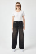 Black Balloon Jeans for Women – Mocha Washed Denim
