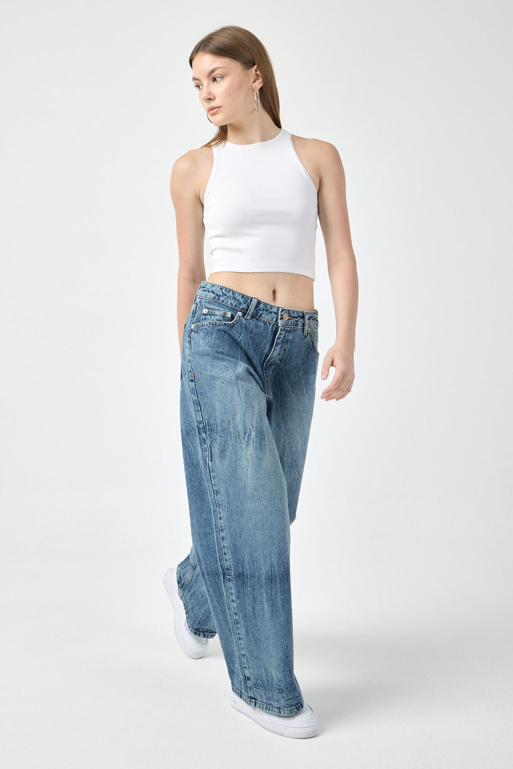 Light Blue Baggy Jeans for Women – Indigo Fade Denim