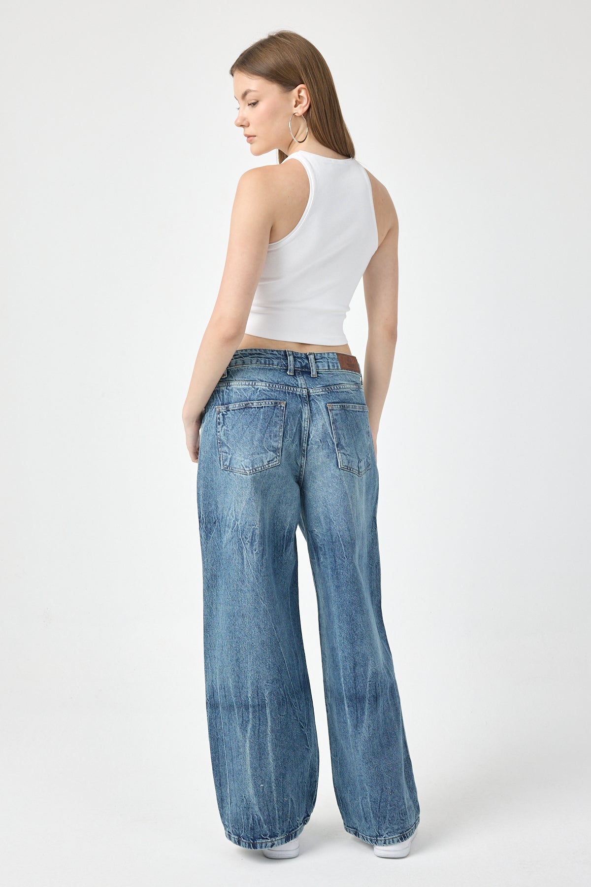 Light Blue Baggy Jeans for Women – Indigo Fade Denim