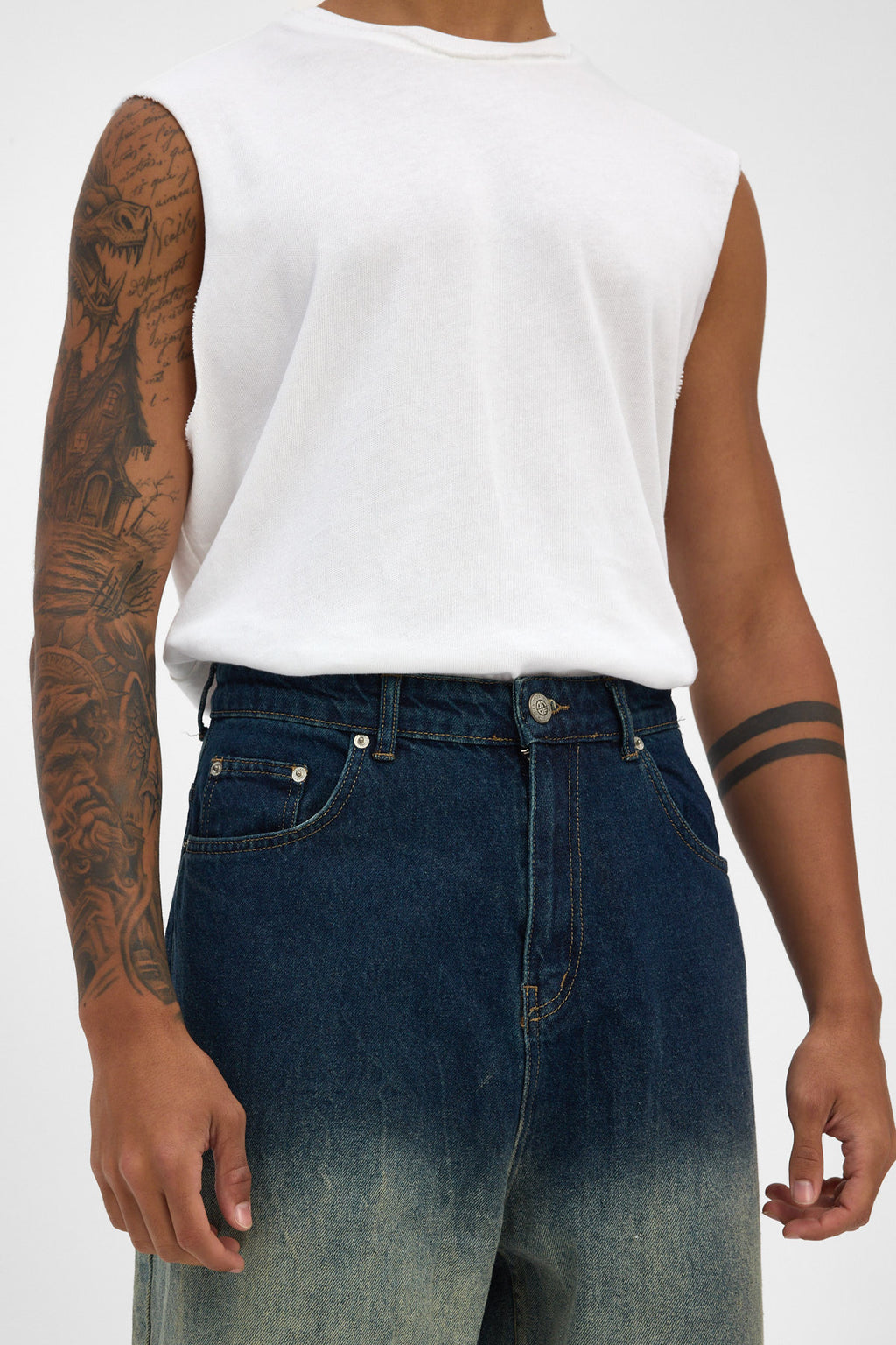 Indigo Sand Fade Baggy Jeans