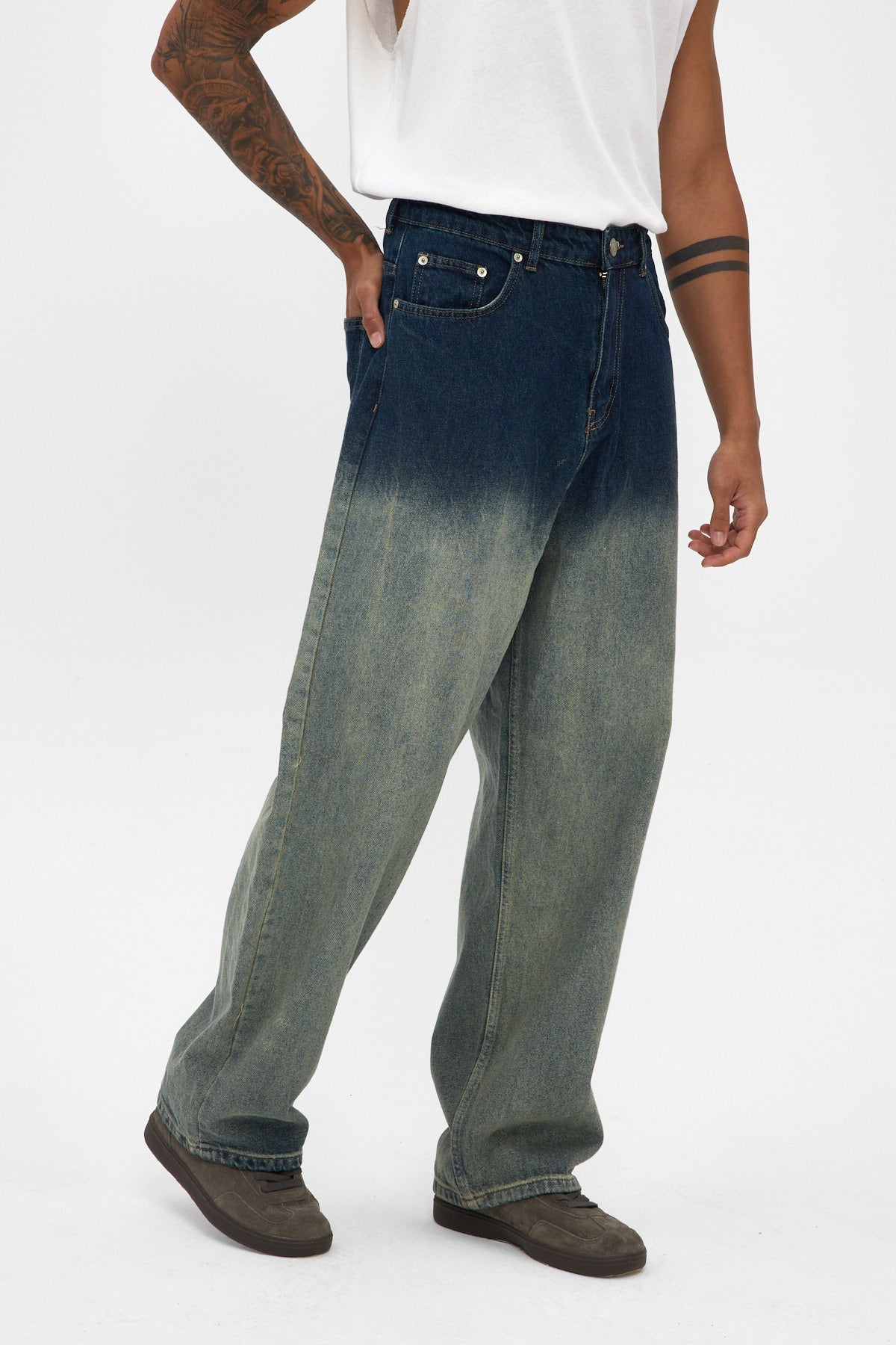 Indigo Sand Fade Baggy Jeans