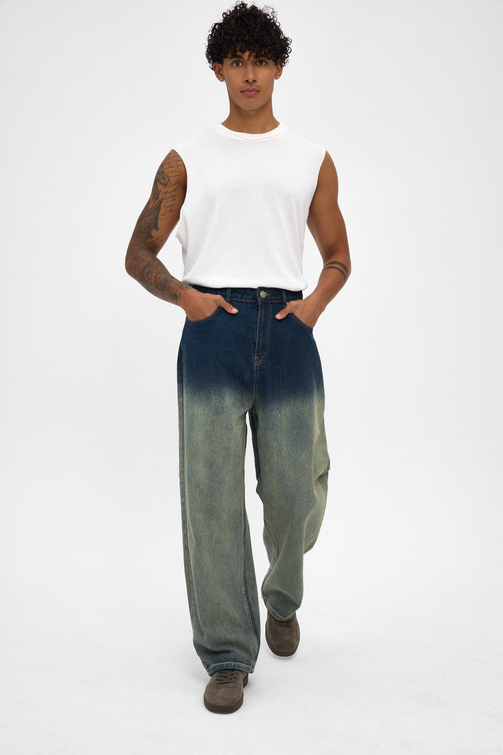 Indigo Sand Fade Baggy Jeans
