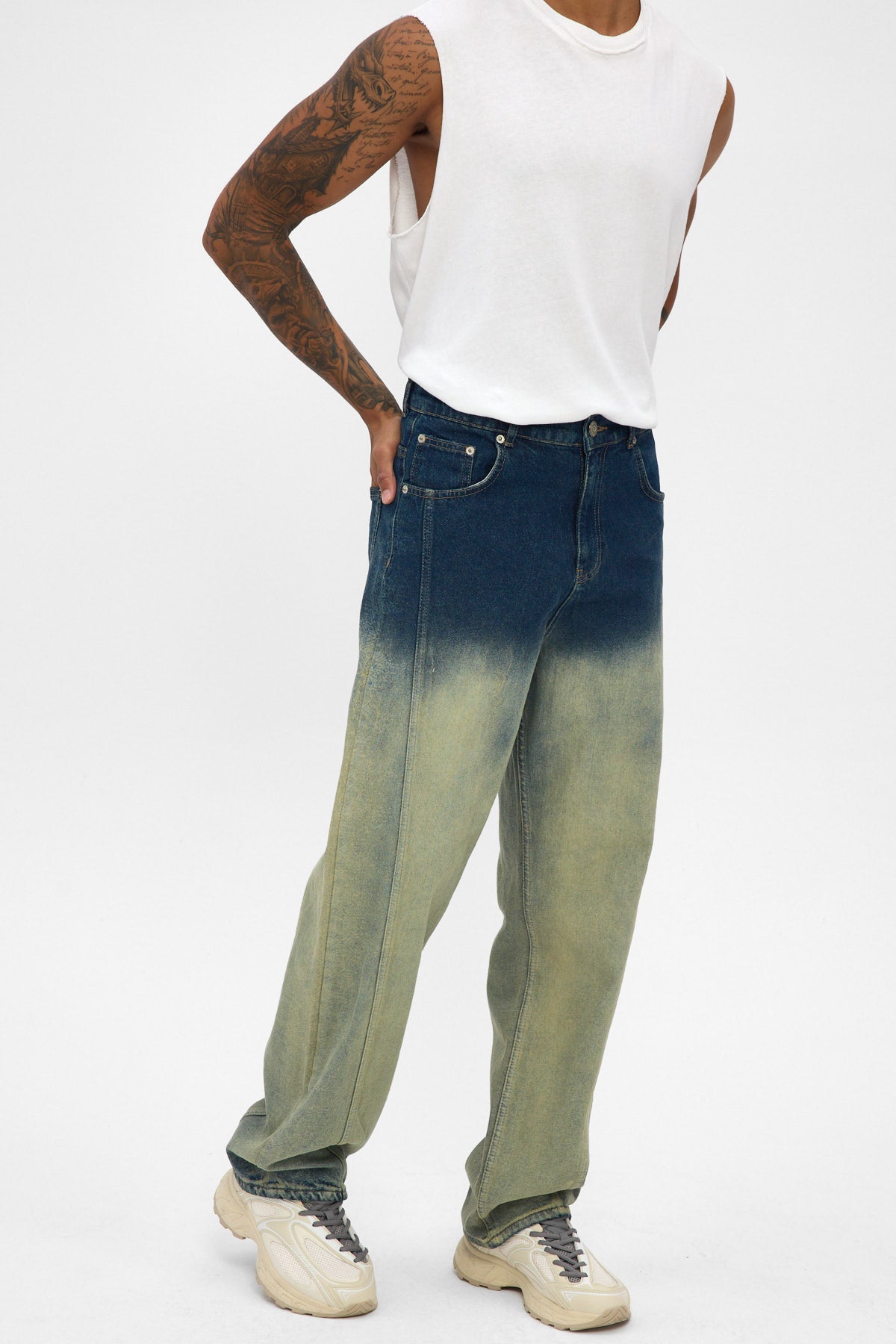 Indigo Sand Fade Baggy Fit Jeans