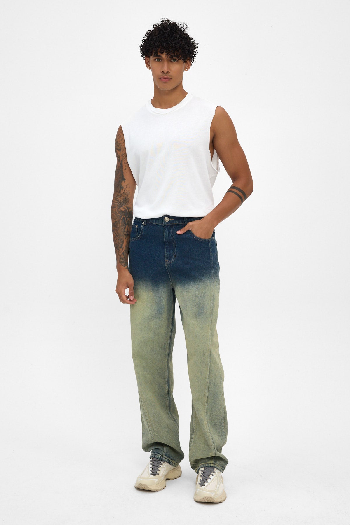 Indigo Sand Fade Baggy Fit Jeans