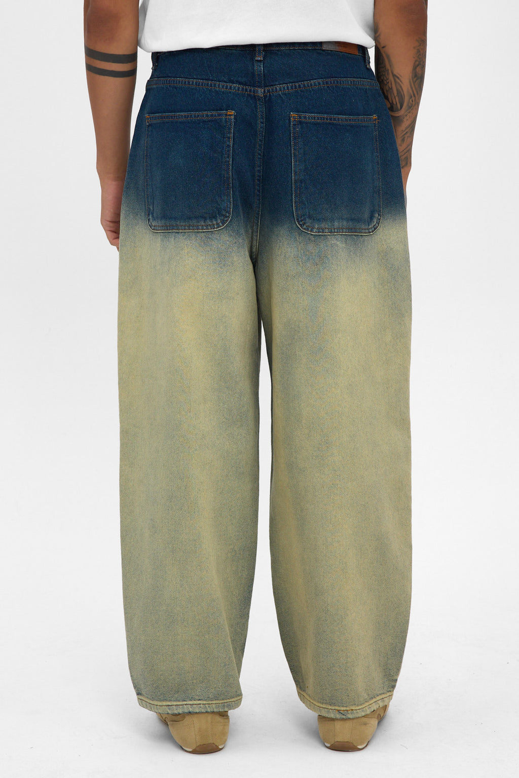 Indigo Sand Fade Wide Baggy Jeans