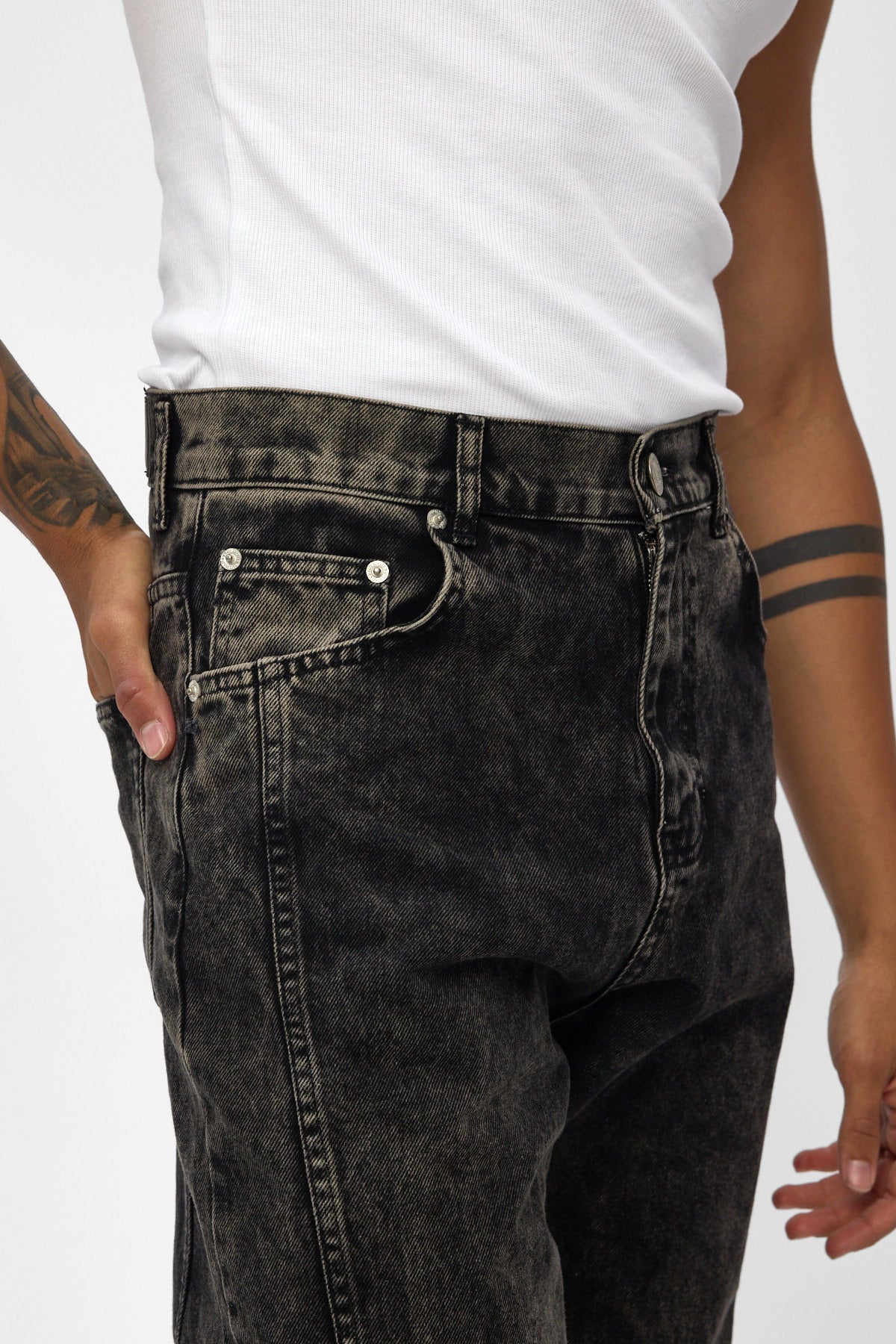 Washed Black Baggy Fit Jeans